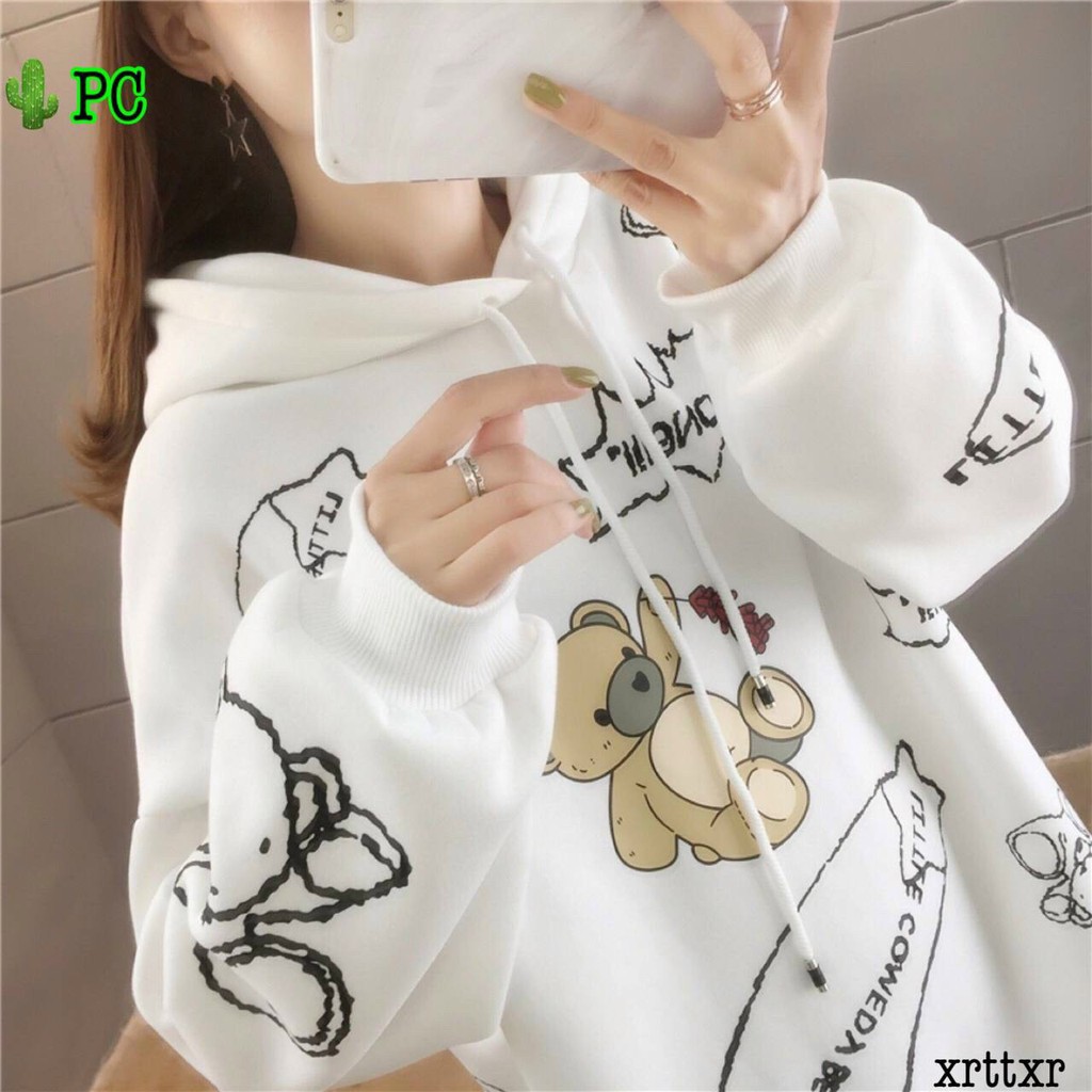 ÁO KHOÁC HOODIE NỮ PHỐI HÌNH CUTE | BigBuy360 - bigbuy360.vn