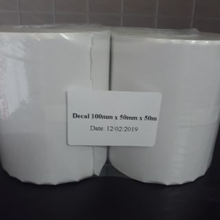 Giấy in mã vạch thường 100x50mm cuộn 50m 1 tem/hàng