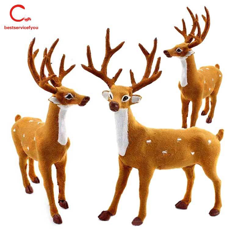 ❤BSFY❤ Deer Reindeer Santa Craft Elk Xmas Decoration Ornaments Supply for Home Tree Decor