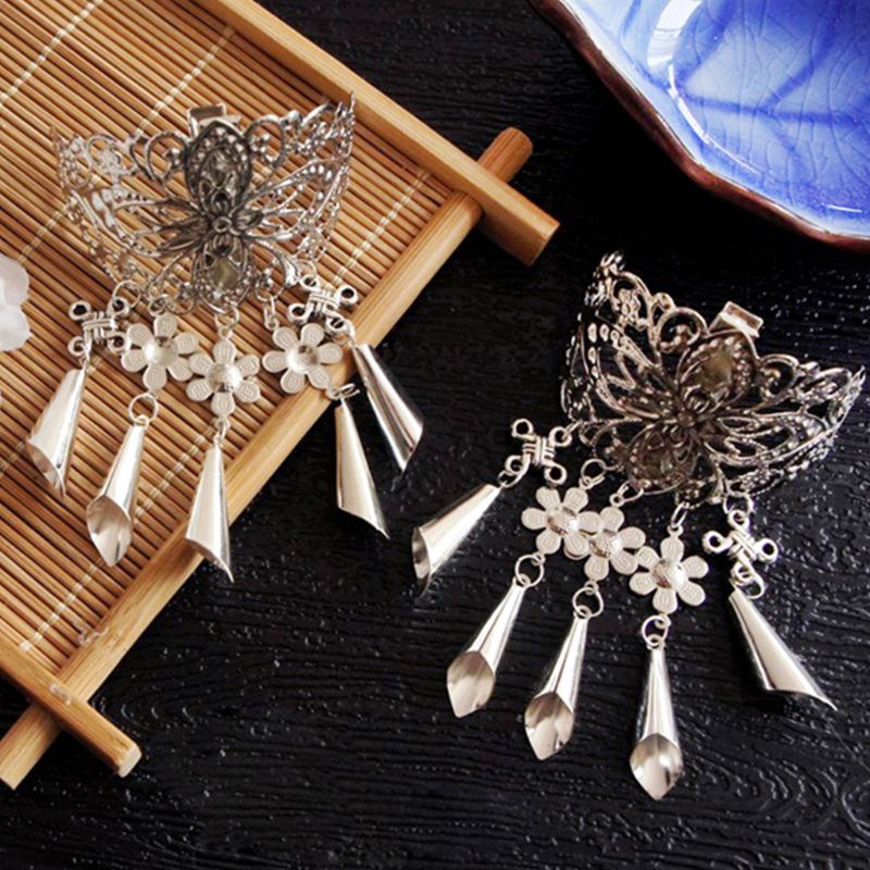 Kẹp Tóc Hợp Kim Khắc Họa Tiết Hoa Phong Cách Trung Quốc Cổ Điển Dành Cho Nữ