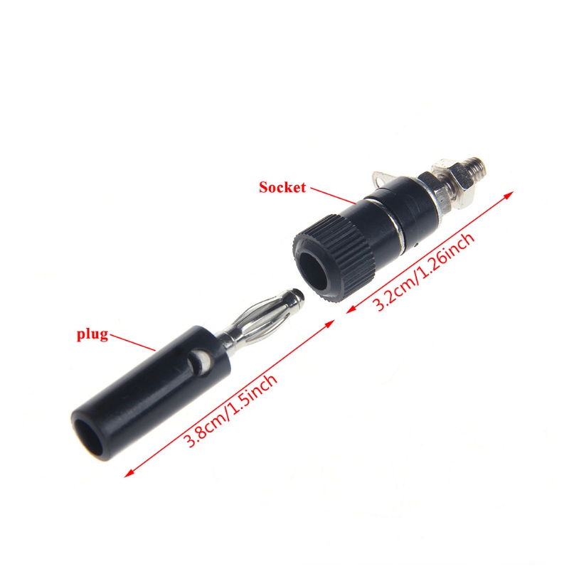 Set 10 Cặp Đầu Cắm Bắp Chuối 4mm Màu Đỏ Đen Chuyên Dụng Cho Loa