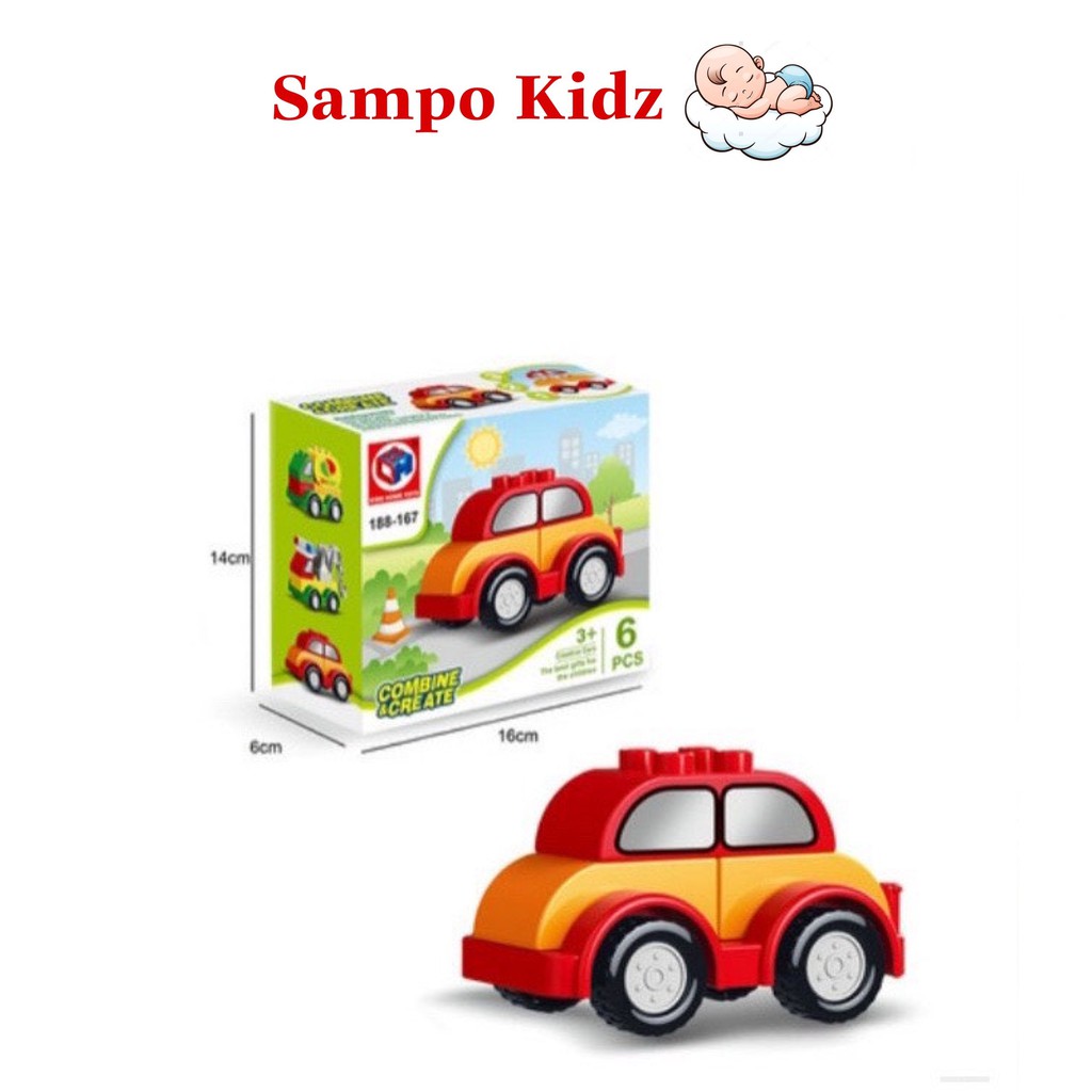Lego Xếp Hình Ô tô 6 Chi Tiết, Đồ chơi cho bé