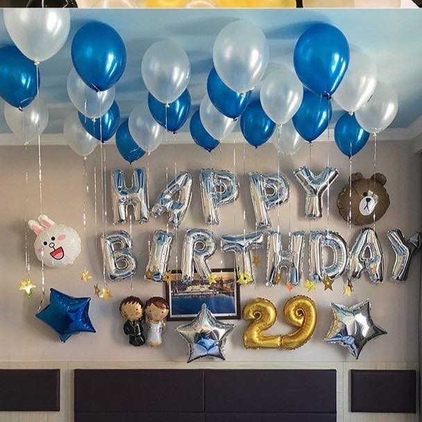 Set bóng chữ HAPPY BIRTHDAY + 50 bóng nhũ (Bơm + băng dính bóng)