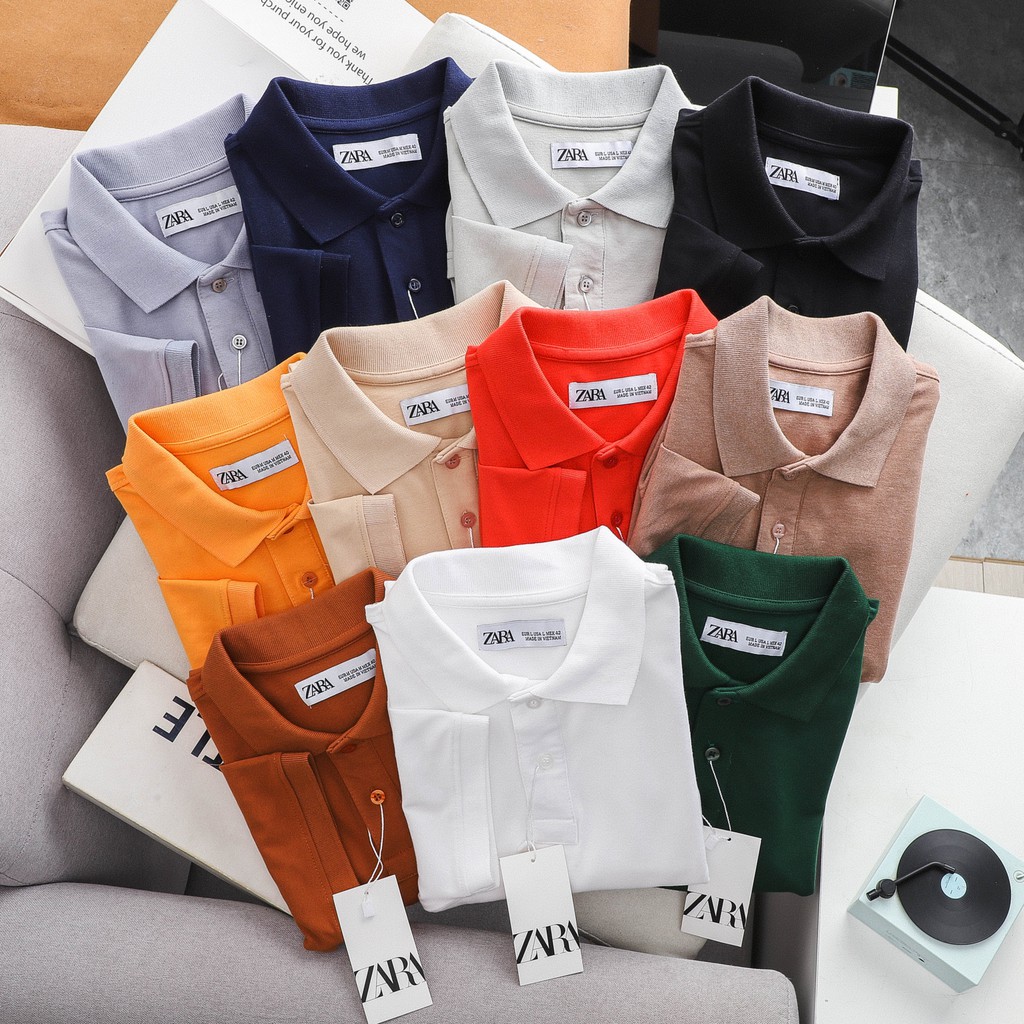 Áo thun trơn có cổ, polo basic men 2021