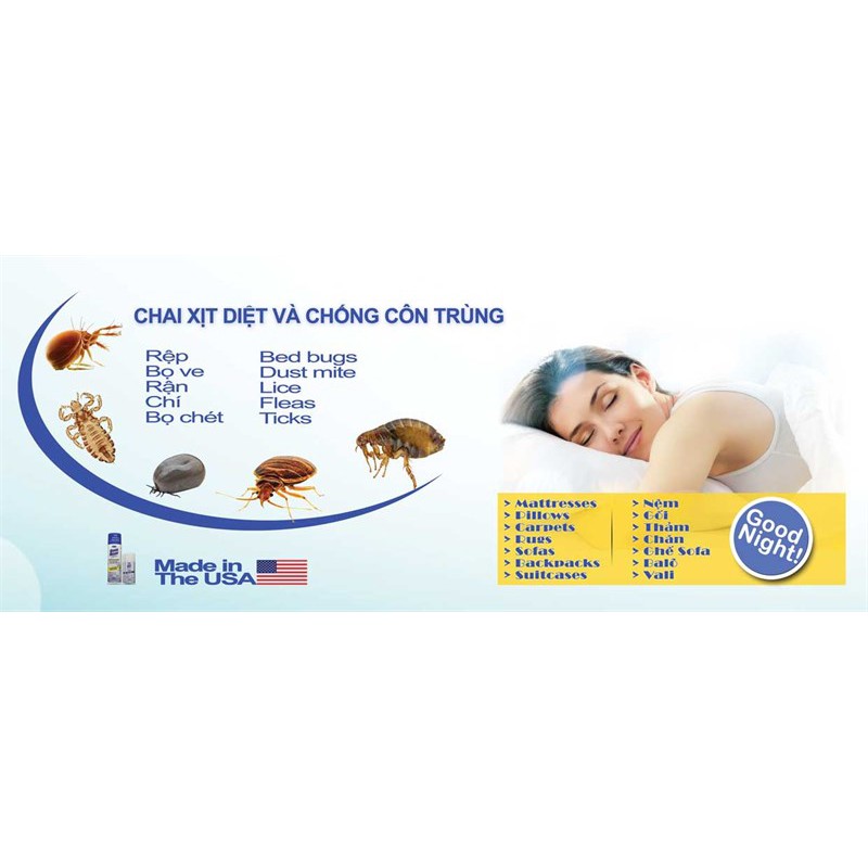 CHAI XỊT CHỐNG VÀ DIỆT CÔN TRÙNG SPRAYWAY GOODNIGHT TỪ MỸ CHAI NHỎ 85G