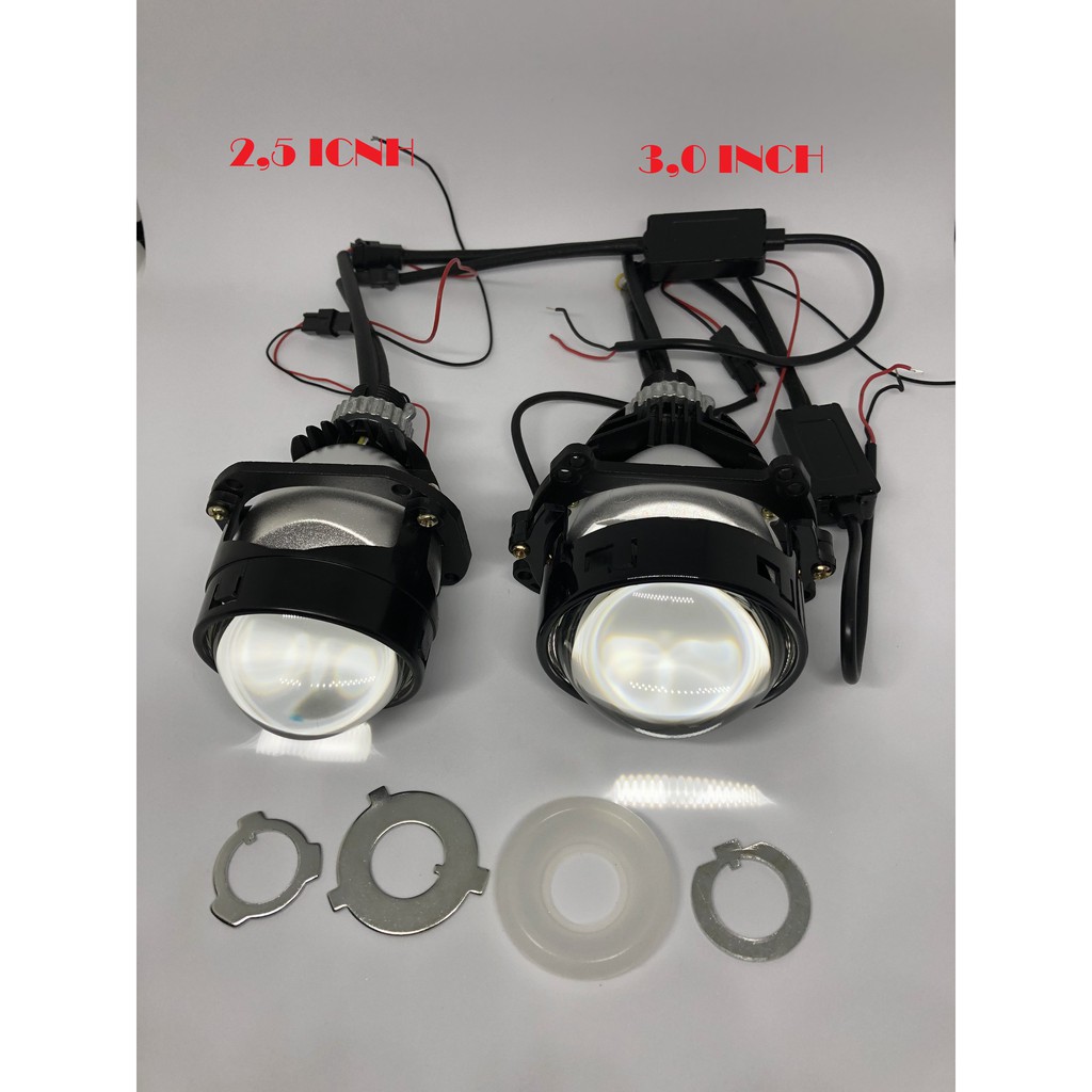 1 Bi Cầu LED 55w đui xoáy không khoét chóa đèn 2,5 inch, 3,0 inch siêu sáng