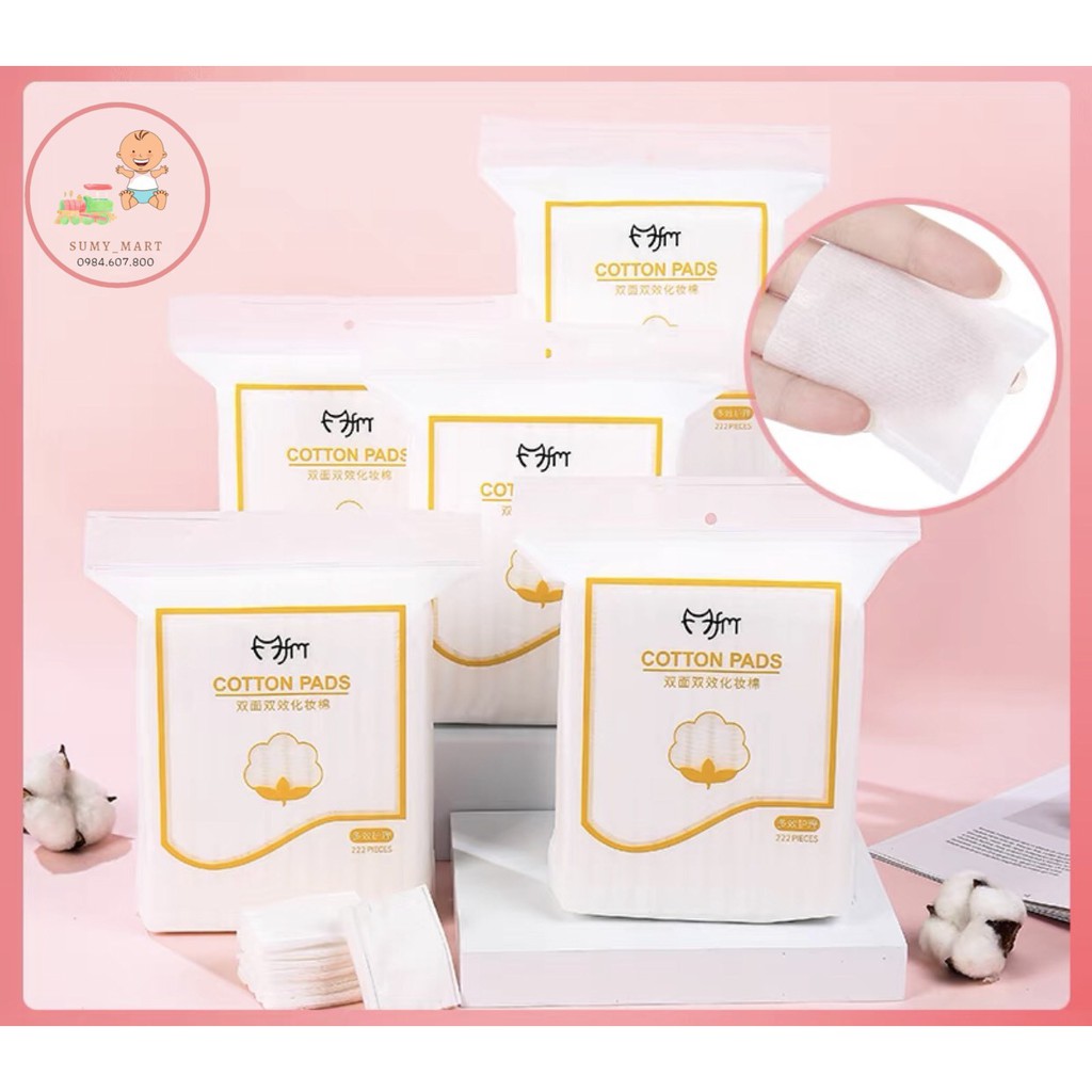 Bông Tẩy Trang 𝐅𝐫𝐞𝐞𝐒𝐡𝐢𝐩Bông Tẩy Trang 1 Túi 222 Miềng Cotton pads Mềm Mịn Siêu Tiết Kiệm