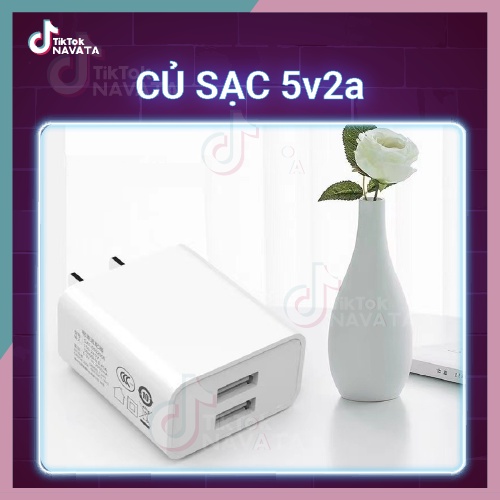 Củ sạc 5v2a tiện lợi với 2 đầu cắm USB nhựa ABS cao cấp