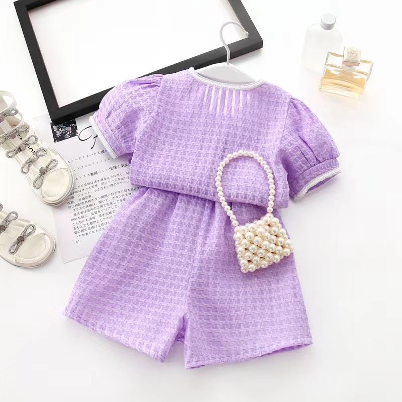 Set Áo Thun Ngắn Tay + Quần Dài Thời Trang Cho Bé Gái