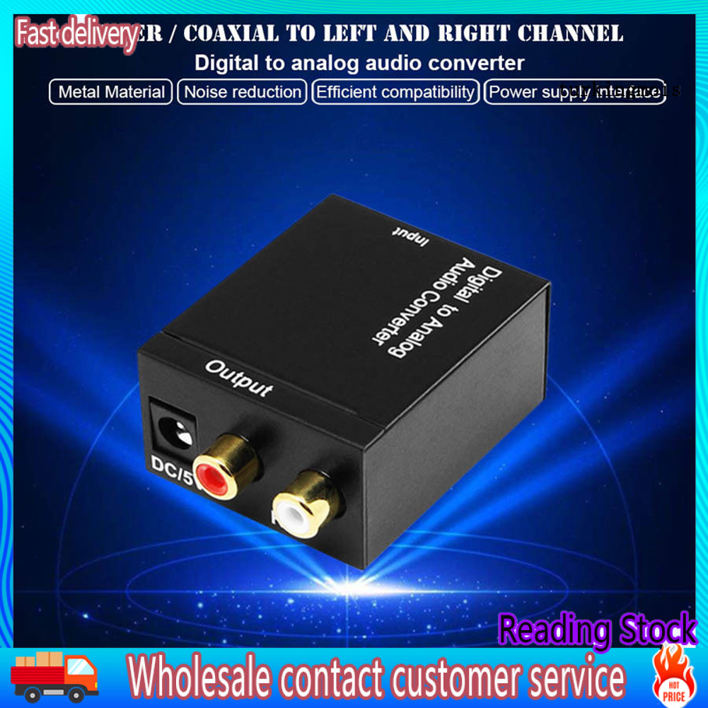TSP_RCA L/R 3.5mm Digital Optical Coaxial Toslink to Analog Audio Converter Adapter
