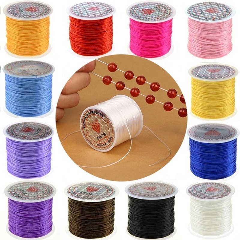 Cuộn dây cước co giãn làm trang sức thủ công 1mm 10m