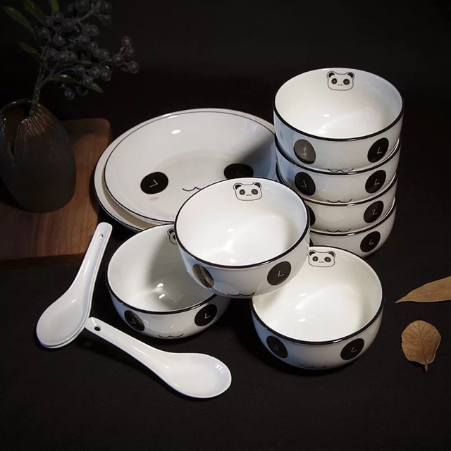 Set bát đĩa thìa đũa dễ thương