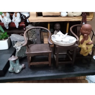 Bộ bàn ghế gỗ kiểu triều Minh mini trang trí độc đáo