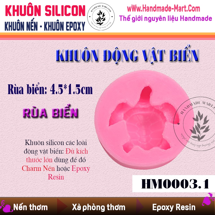 Khuôn silicon động vật biển đầy đủ các loài dùng làm nến hay bánh kẹo dẻo - HM003