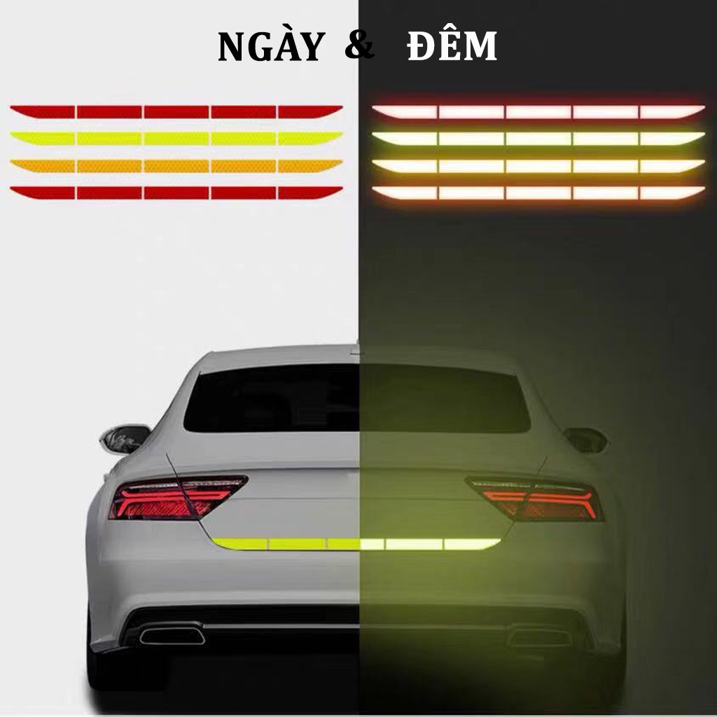 Bộ 5 Miếng Dán Phản Quang Dán Đuôi,Đầu Xe Cảnh Báo Ô Tô CARZONE.TOP