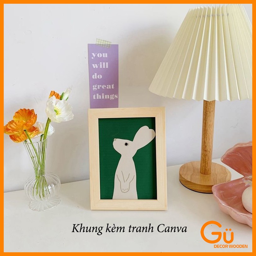 Khung ảnh để bàn Gu Decor Khung tranh treo tường  15 x 21cm bằng Gỗ trang trí phòng ngủ