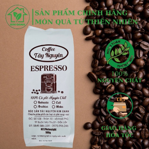 Cà phê Robusta rang mộc nguyên chất Đặc sản Tây Nguyên - Gói 500gr