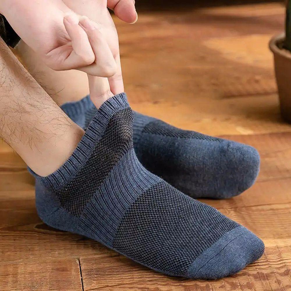 Tất Cotton Cổ Thấp Phối Lưới Đơn Giản Thoải Mái