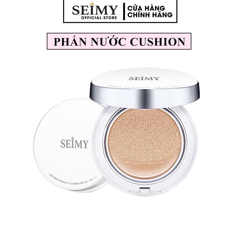 Phấn nước SEIMY Top Skin Perfect Cushion che khuyết điểm, kháng nước, lâu trôi, dưỡng trắng da SPF 50+