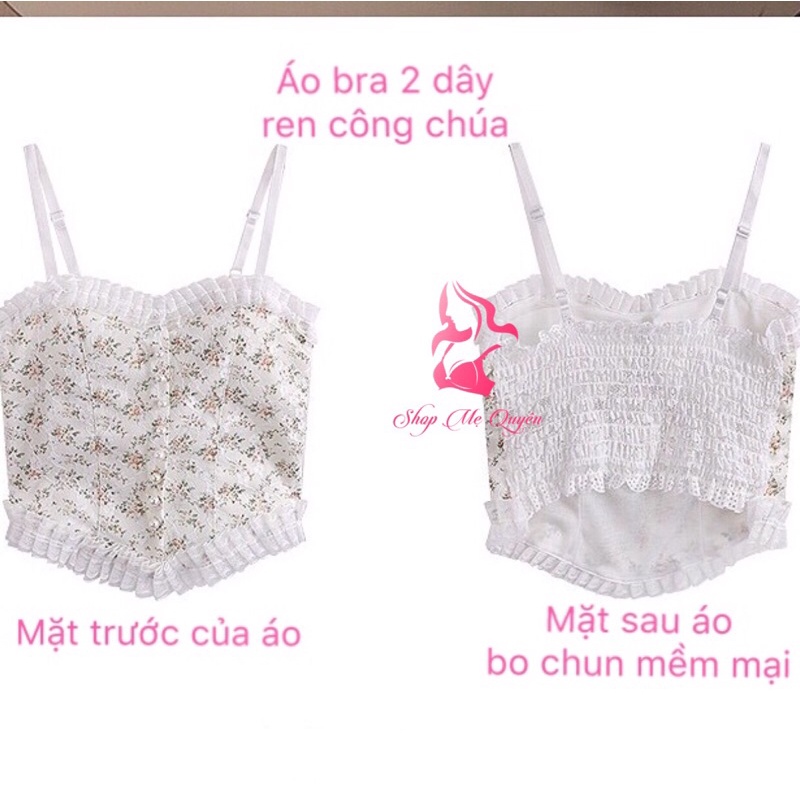 Áo bra ren nữ, áo 2 dây công chúa croptop bo chun sau mềm mại, có mút ngực sexy gợi cảm, áo yếm thế hệ mới