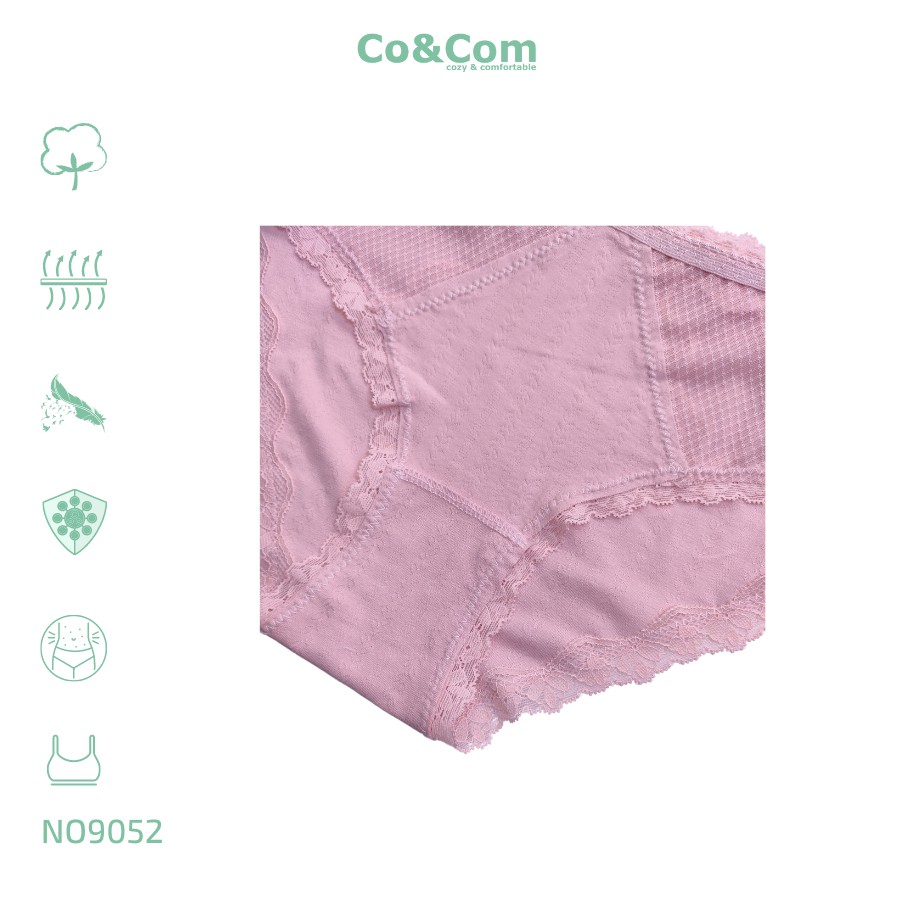 Quần Lót Nữ Cotton Viền Pha Lưới Co&Com NO9052 Kháng Khuẩn Mềm Mại Co Giãn Thoải Mái