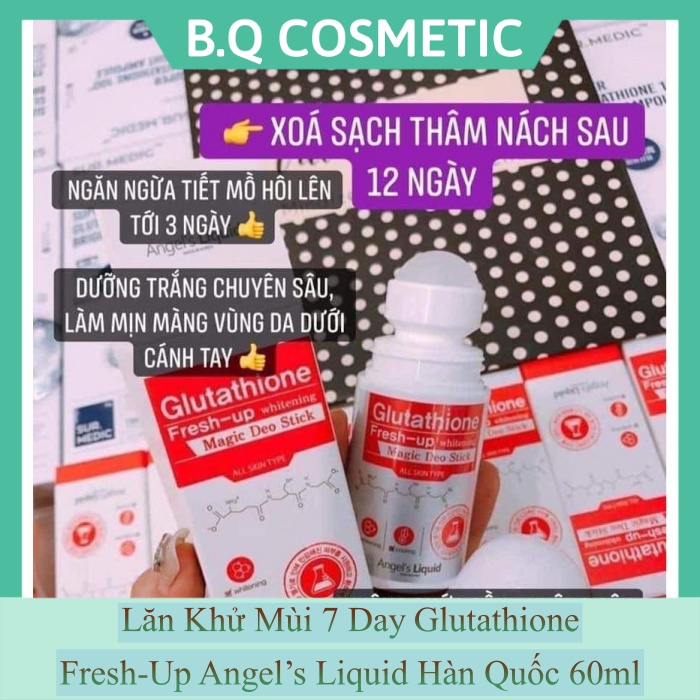 (Mẫu Mới) Lăn khử mùi 7day Glutathione Fresh-Up Angel’s Liquid Hàn Quốc 60ml