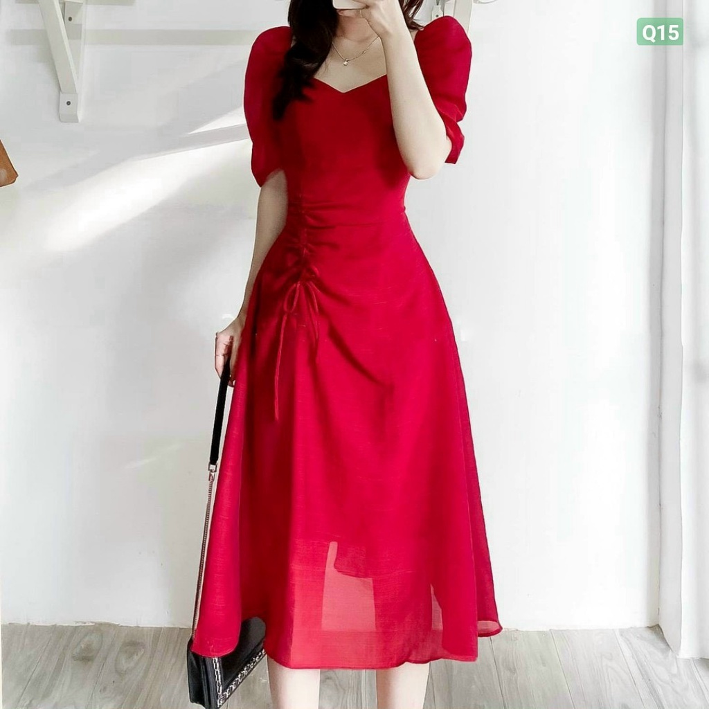 Váy nữ thiết kế dự tiệc, đầm thắt eo trẻ trung, sang trọng