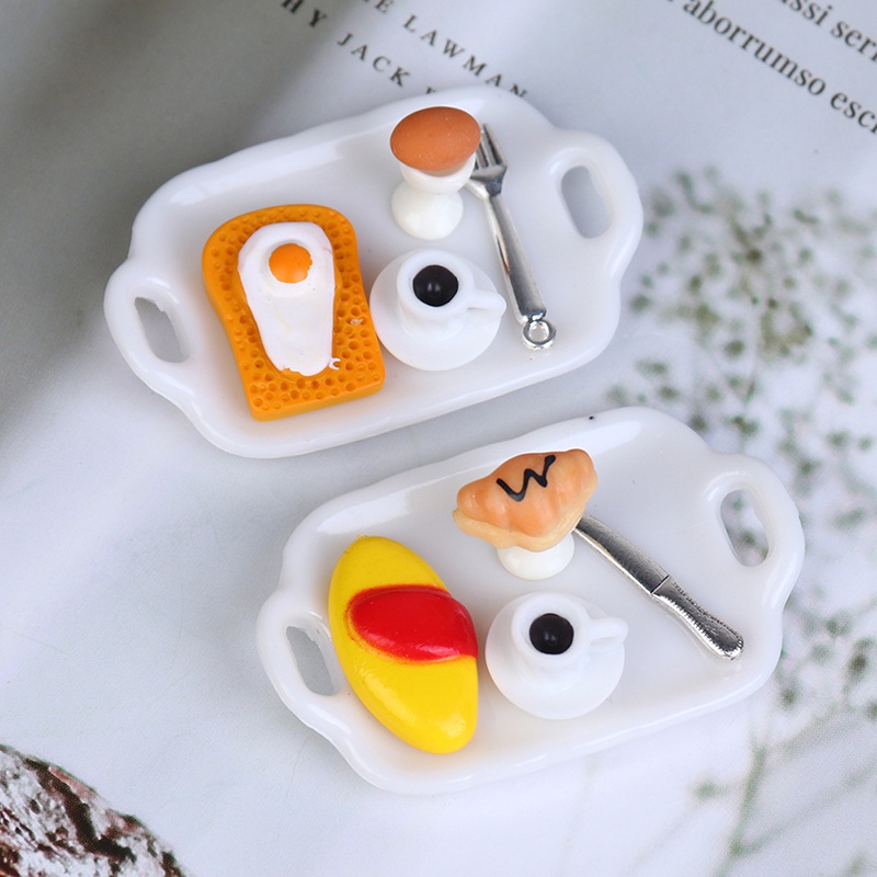 Khay Bánh Mì Trứng 2 Ngăn Tỉ Lệ 1 / 12 1 / 6 Trang Trí Nhà Búp Bê