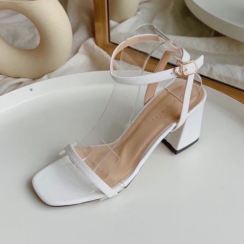 Sandal cao gót nữ quai phối mica siêu rẻ 6p mới nhất - s70