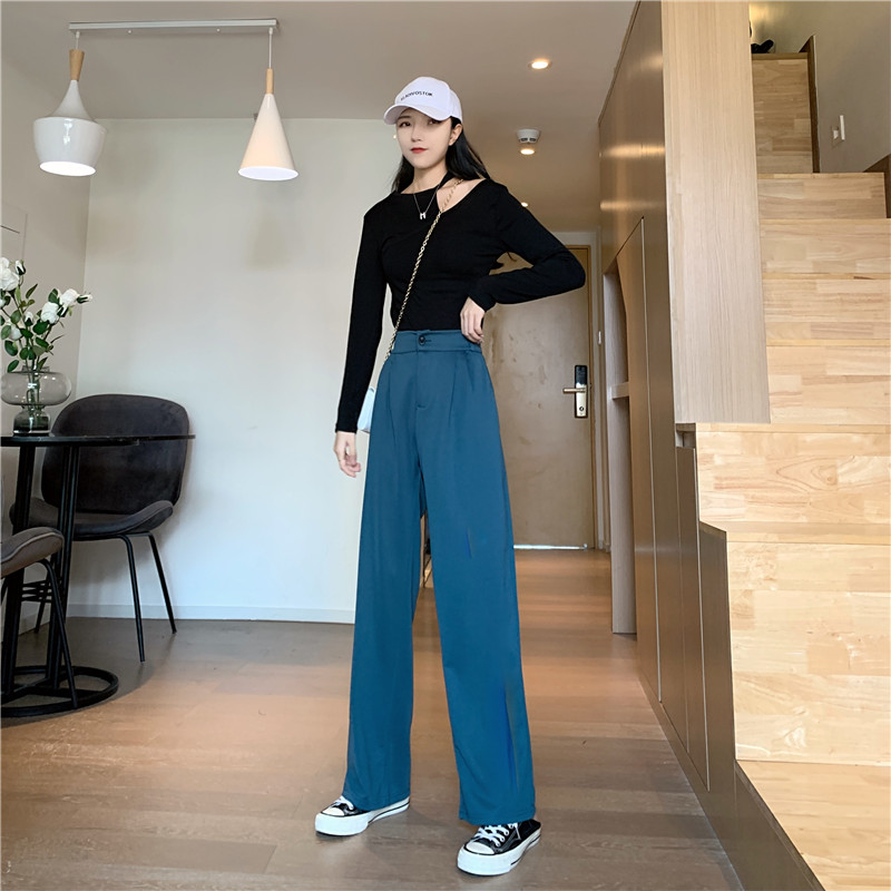 Quần SUXI ống rộng lưng cao thời trang mùa thu cho nữ