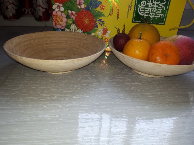 Bát tre nứa ép tròn €25cm, cao 7cm,  nhỏ đựng hoa quả bánh kẹo đồ ăn