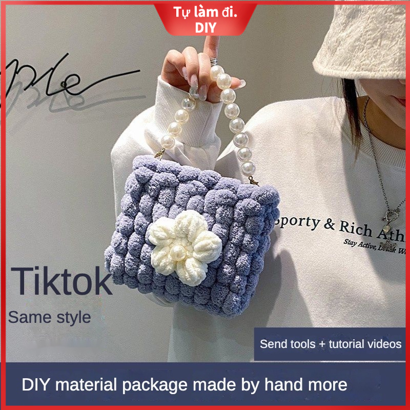 [DIY ART]Túi Xách Đan Len Thủ Công Thiết Kế Dễ Thương  đồ làm túi xách  túi đan tự làm  set làm túi handmade đồ đan túi xách  bộ đan túi handmade