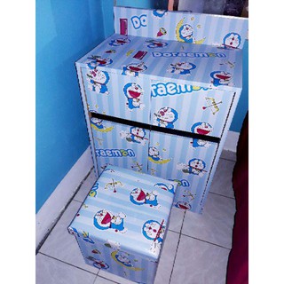 (tặng dụng cụ ) combo10m giấy dán tường Đoremon sọc
