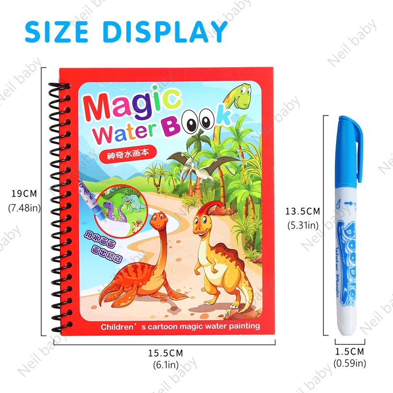 Sách Nuku Tô Màu Ma Thuật Nhiều Màu Sắc Có Thể Tái Sử Dụng Nhiều Lần