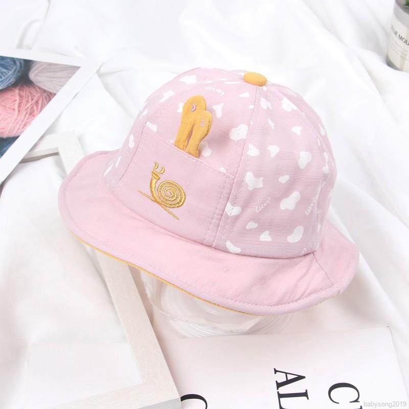 Mũ Tai Bèo Thêu Hình Ốc Sên Cho Bé