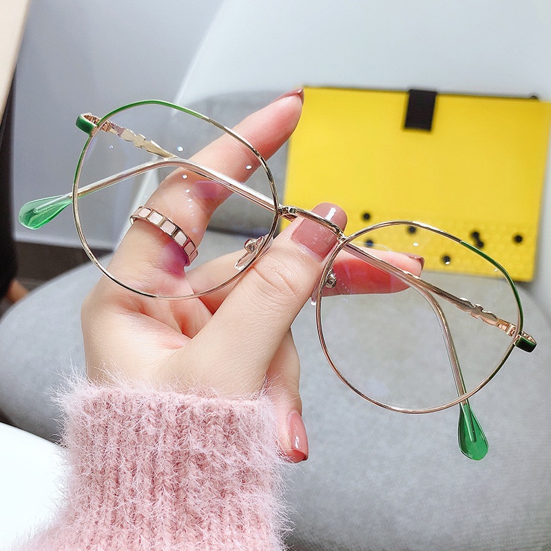 Kính mắt gọng kim loại chống ánh sáng xanh tia bức xạ sang trọng cho nữ