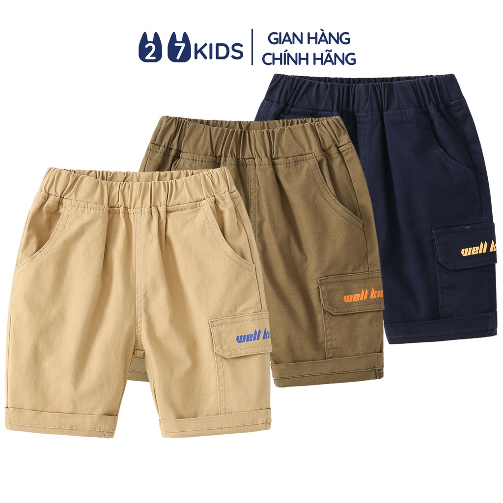 Quần short Kaki bé trai 27Kids WELLKIDS Quần đùi nam cho trẻ từ 2-10 tuổi BSKK3