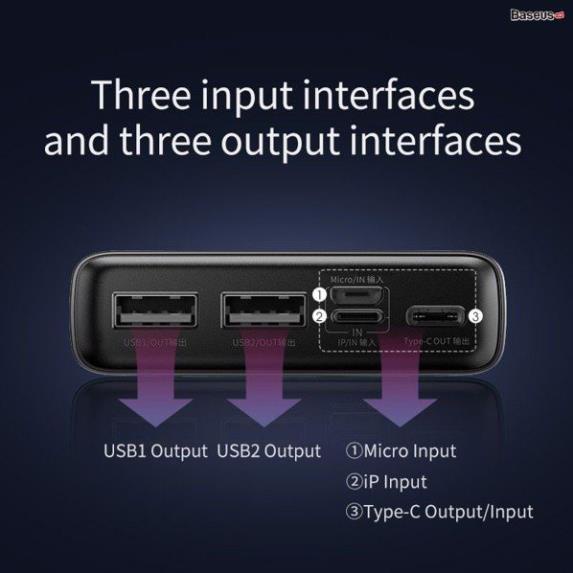 Pin dự phòng sạc nhanh Baseus Adaman Metal Digital Display Quick Charge (10000mAh, 20000mAh, 22.5W QC3.0) bh 1 đổi 1 hđ