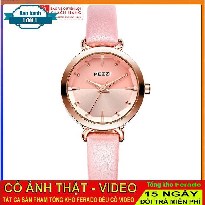 [ xả kho ] ĐỒNG HỒ NỮ KEZZI 1651 DÂY DA CAO CẤP, MẶT TRÒN, THIẾT KẾ HIỆN ĐẠI