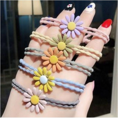 Combo 5 Dây Buộc Tóc Hoa Cúc Hot Trend Mẫu 2021.