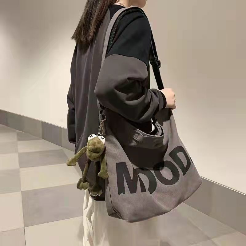 Túi Xách Canvas Cỡ Lớn Thiết Kế Đơn Giản Thời Trang Cho Học Sinh
