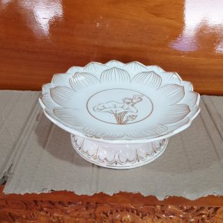 Đĩa trái cây sứ trắng bạch ngọc cao cấp cao 6cm