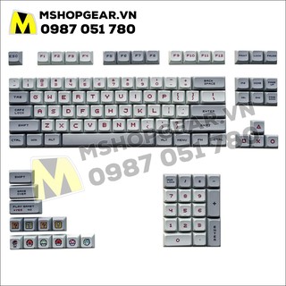 Keycap XDA Mario xám chữ đỏ thick pbt xda profile dye-sub 117 keys giá rẻ