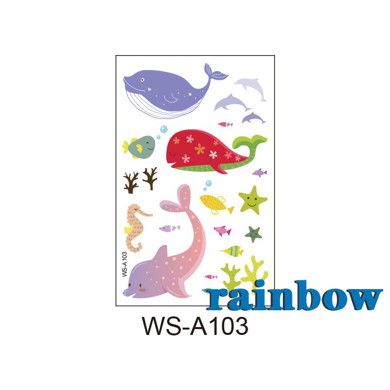 (hàng Mới Về) Hình Xăm Dán Tạm Thời Hình Cá Heo / Đại Dương Dễ Thương Chống Thấm Nước Lâu Trôi Cho Bé