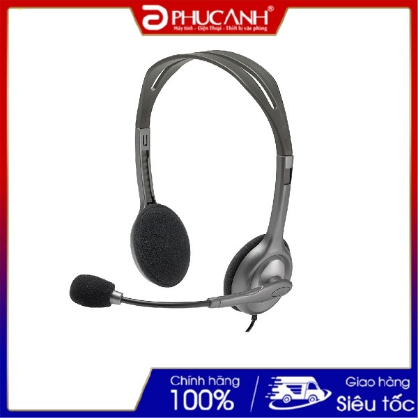 Tai nghe chụp tai Logitech H111-Có mic hỗ trợ làm việc, học online(Hàng chính hãng, BH12 tháng 1 đổi 1