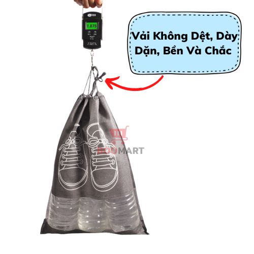Túi Đựng Giày Dép Du Lịch, Thể Thao, Đá Banh Có Dây Rút Hoạ Tiết Chống Bụi Bẩn Tiện Lợi Bỏ Vali Gọn Gàng - BooMart