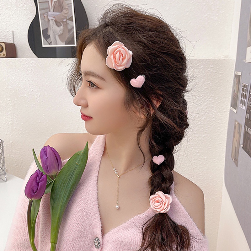 Kẹp Tóc Hình Hoa Hồng Dễ Thương Xinh Xắn Cho Nữ