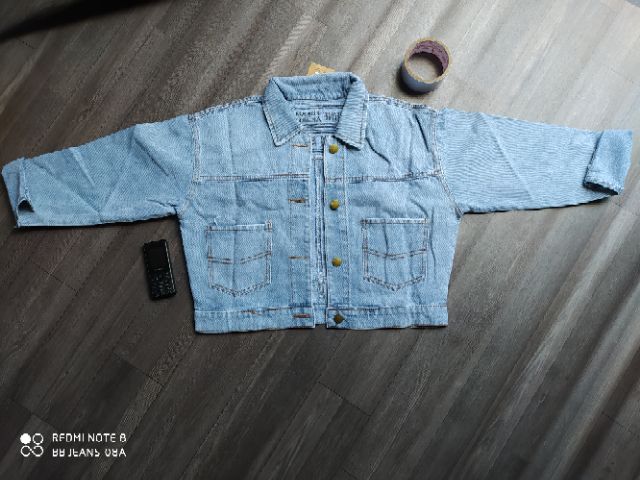 Áo khoác jean nam nữ màu xám trắng form chuẩn Hàn Quốc với Talk No Wash size M-L-XL PT30