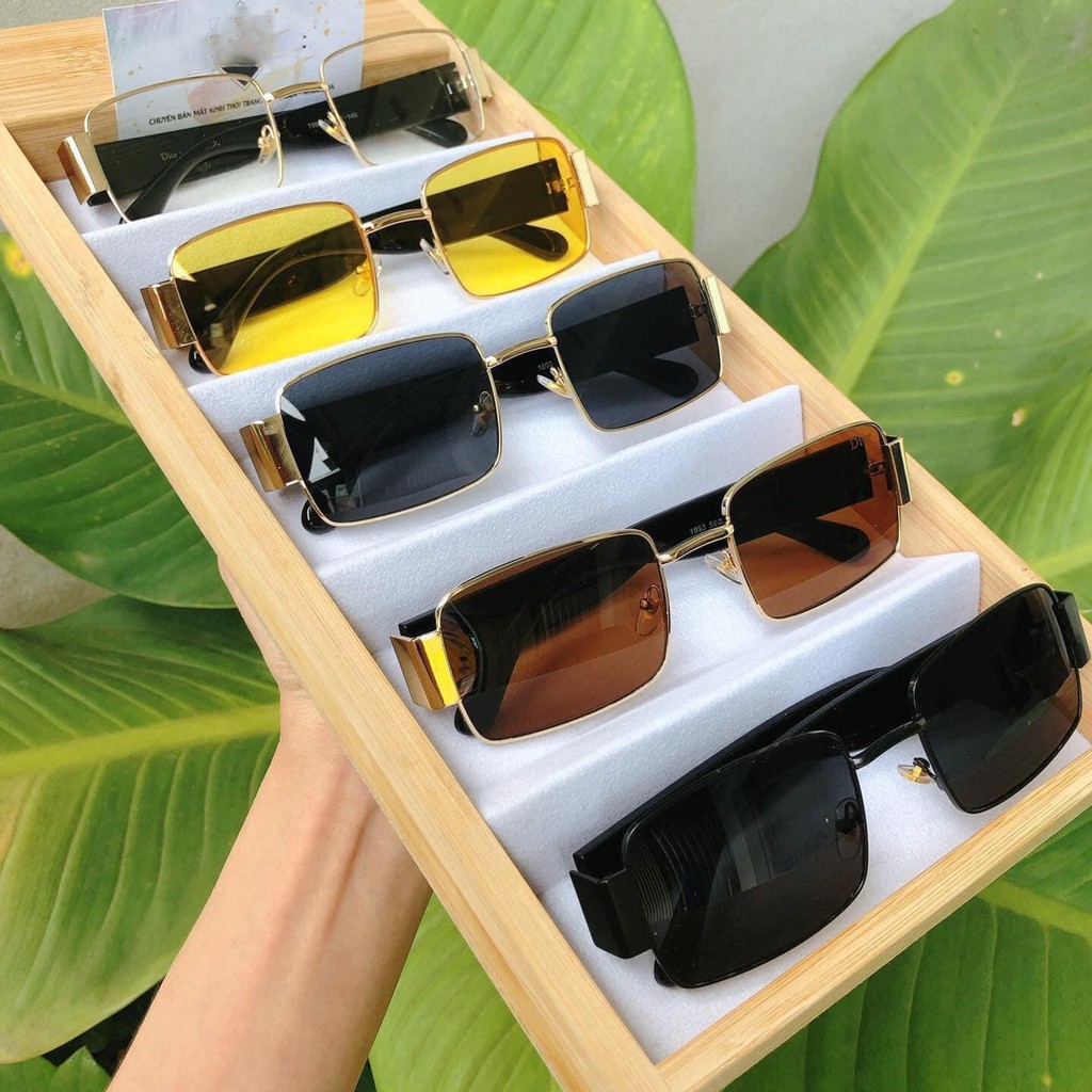 Kính Mắt Unisex D1993 Gọng Vuông Nhỏ Retro Ulzzang Hiphop Kiểu Đường Phố
