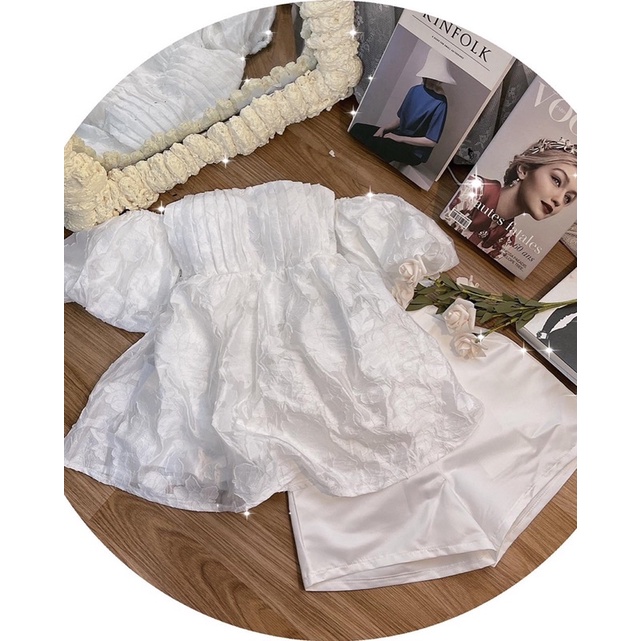 Set áo hoa ren kèm quần